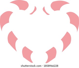 Vector image of two Christmas lollipops in the form of a heart on a transparent background