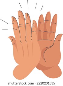 Vector image of two hands greeting "high five"