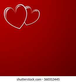 vector image - two hearts on a red background