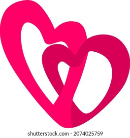vector image of two love shapes.