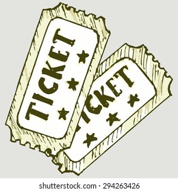 Vector image of two movie tickets