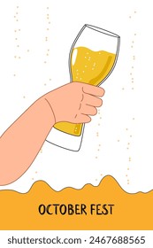 Vector image of two mugs of beer. Drinks with a lot of foam.