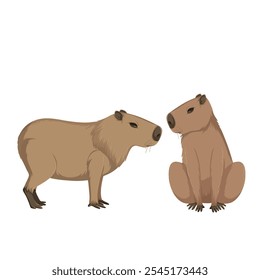 vector image of two otters