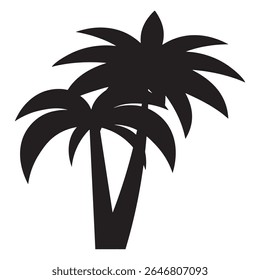 In the vector image of two palm trees, the background of the image is kept white.