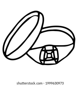 A vector image of two rings. The outline of wedding rings. Hand-drawn. Design of posters, postcards, tattoos.