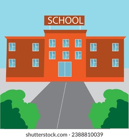 vector image of two school buildings. school building clipart. Colors can be edited again. pick it up and position it on the page snugly.