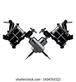 Vector image of two tattoo machines.