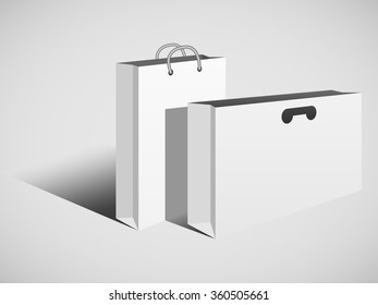 Vector image of two white paper bags