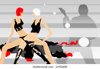 Vektorbild von zwei Frauen auf der Party