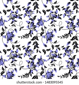 Vector image of two-color flower pattern
