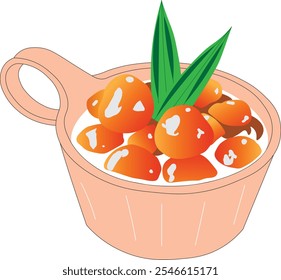 Vector image of a typical Indonesian dessert called Biji Salak