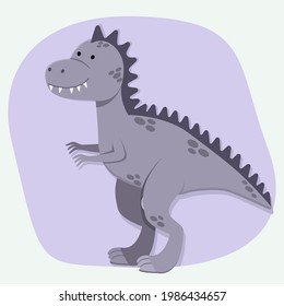 Vector image of the tyrex dinosaur. Cute children's character. Flat illustration.