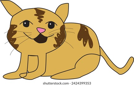 Vector image of ugly and funny orange cat