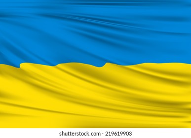 Vector Image of Ukraine Flag Blowing in the Wind