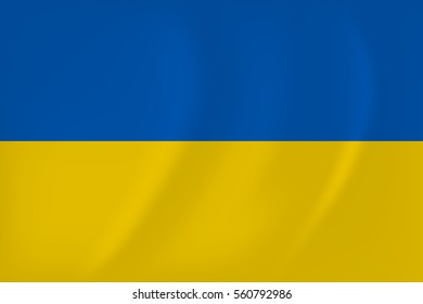 Vector image of the Ukraine waving flag