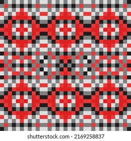 Vector image of Ukrainian ornament. Seamless pattern. 
Embroidered shirt. Embroidery. Ukrainian traditional patterns.