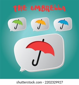 A vector image of umbrella in a dialog box. It can be used for icon or anything.