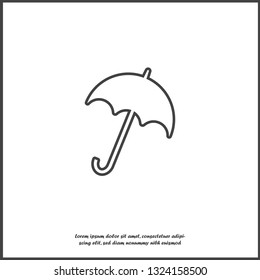 Vector Image umbrella. Vector icon umbrella rain protection on white isolated background. Layers grouped for easy editing illustration. For your design.