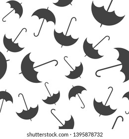 Vector Image umbrella. Vector icon umbrella rain protection seamless pattern on a white background. Layers grouped for easy editing illustration. For your design.