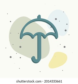 Vector Image umbrella. Vector icon umbrella rain protection on multicolored background.