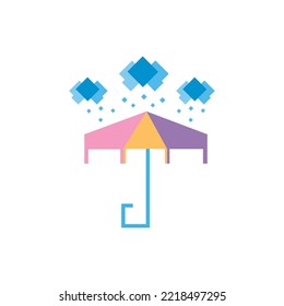 vector image of an umbrella icon with white background