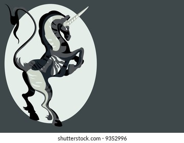 vector image of unicorn on grey background