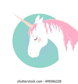 Vector image of a unicorn t-shirt, print, sticker,