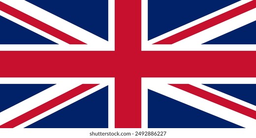 Vector image of United Kingdom flag, Great Britain UK 