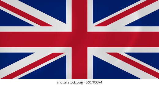 Vector image of the United Kingdom waving flag