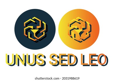 Vector image of UNUS SED LEO. Cryptocurrency, infographics
