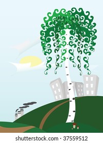 Vector image of urban landscape