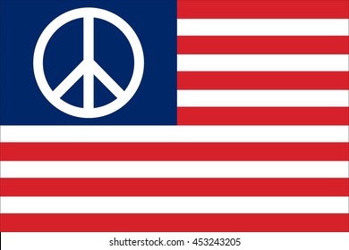 Vector image of  US peace Flag. Proportion 2:3. EPS10.
