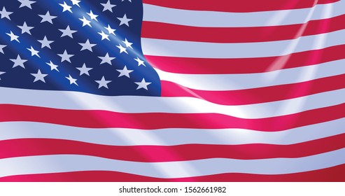 Vector image of USA flag background. Illustration. United States of America. The Star-Spangled Banner. Presidents Day. Memorial Day.