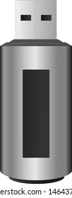 Vector Image USB Metal Flash Drive Stick High Quality Image Realistic Mobile Flash Memory