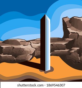 Vector Image Of The Utah Monolith Monument