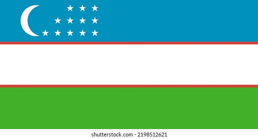 A vector image of the Uzbekistan flag