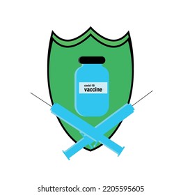 Vector image, the vaccine protects against the virus