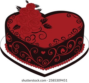 Vector image of valentine's day cake