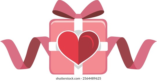 Vector image of valentines day gift