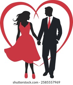 Vector Image of Valentine's Day romance