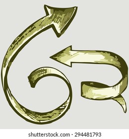 Vector image of various abstract arrows