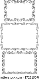 Vector image of various floral vintage frames