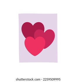 vector image of various hearts on a white background