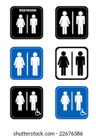 Vector image of various restroom signs