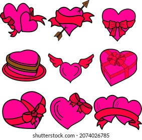 imagen vectorial de varias formas de amor.