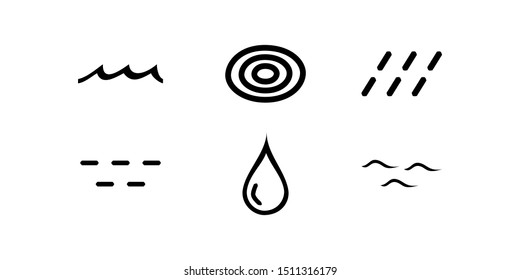 vector image of various types of water symbols