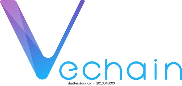 Imagen vectorial de vechain. Criptodivisa, infografía
