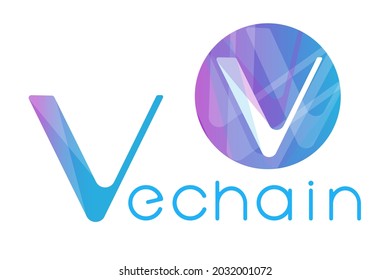 Vector image of vechain. Cryptocurrency, infographics

