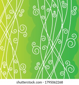 Vector image of vegetation and flowers background