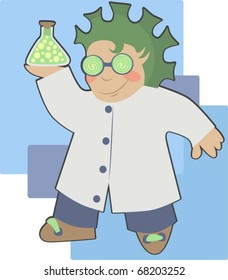 vector image of very strange and maybe mad professor